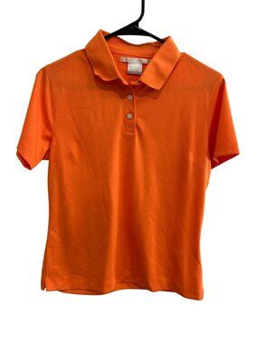 Nike Golf Bright Orange Dri-Fit Short Sleeve Polo Shirt Size M Athleisure Sporty